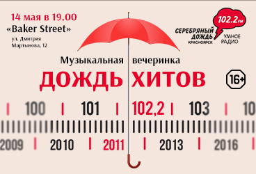 «Дождь хитов» — Серебряному Дождю в Красноярске 14 лет